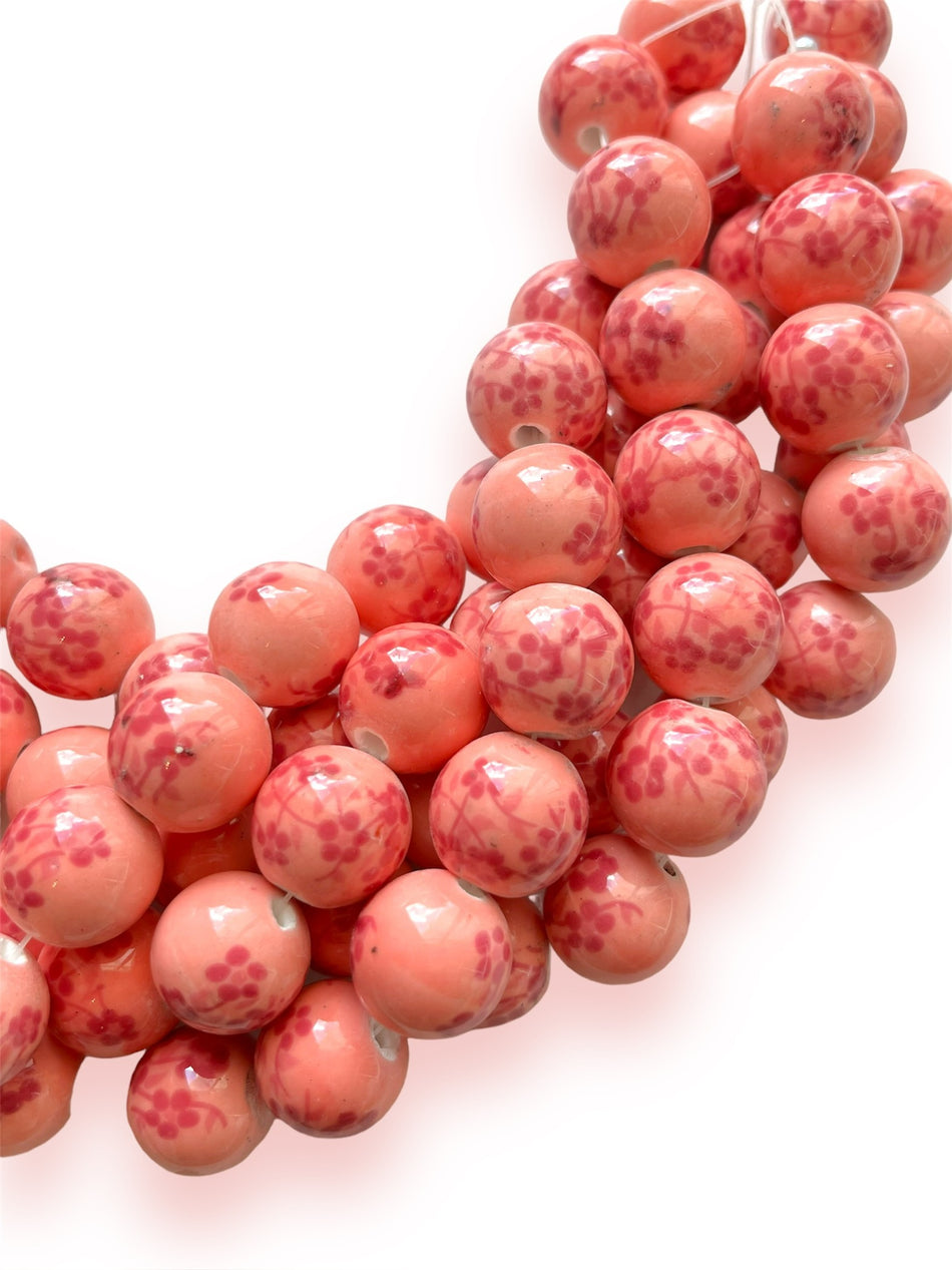 Pink Round Porcelain Strand, 16mm