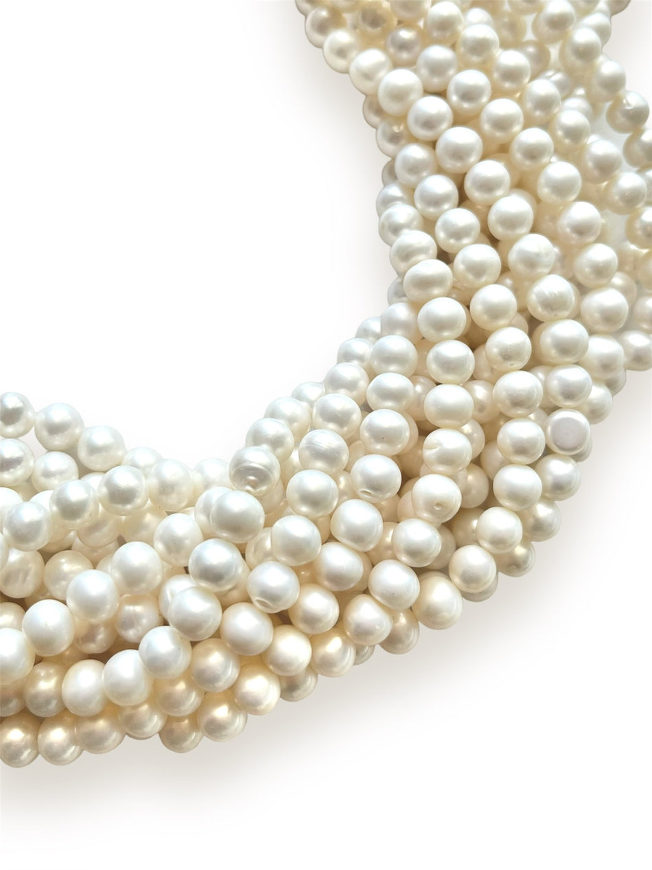 Freshwater Round Pearl Strand, 7mm