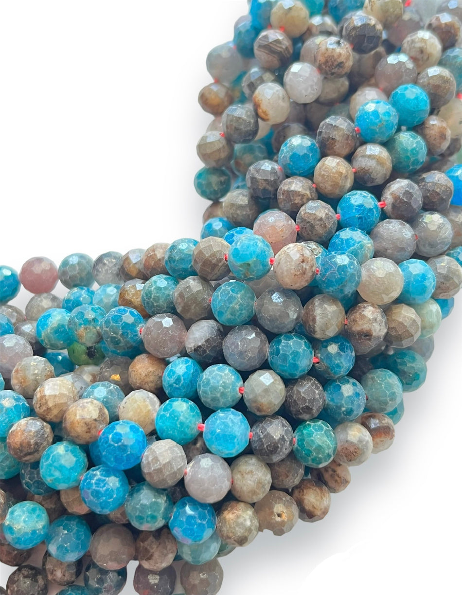 Faceted Round Multigem Strand, 8mm