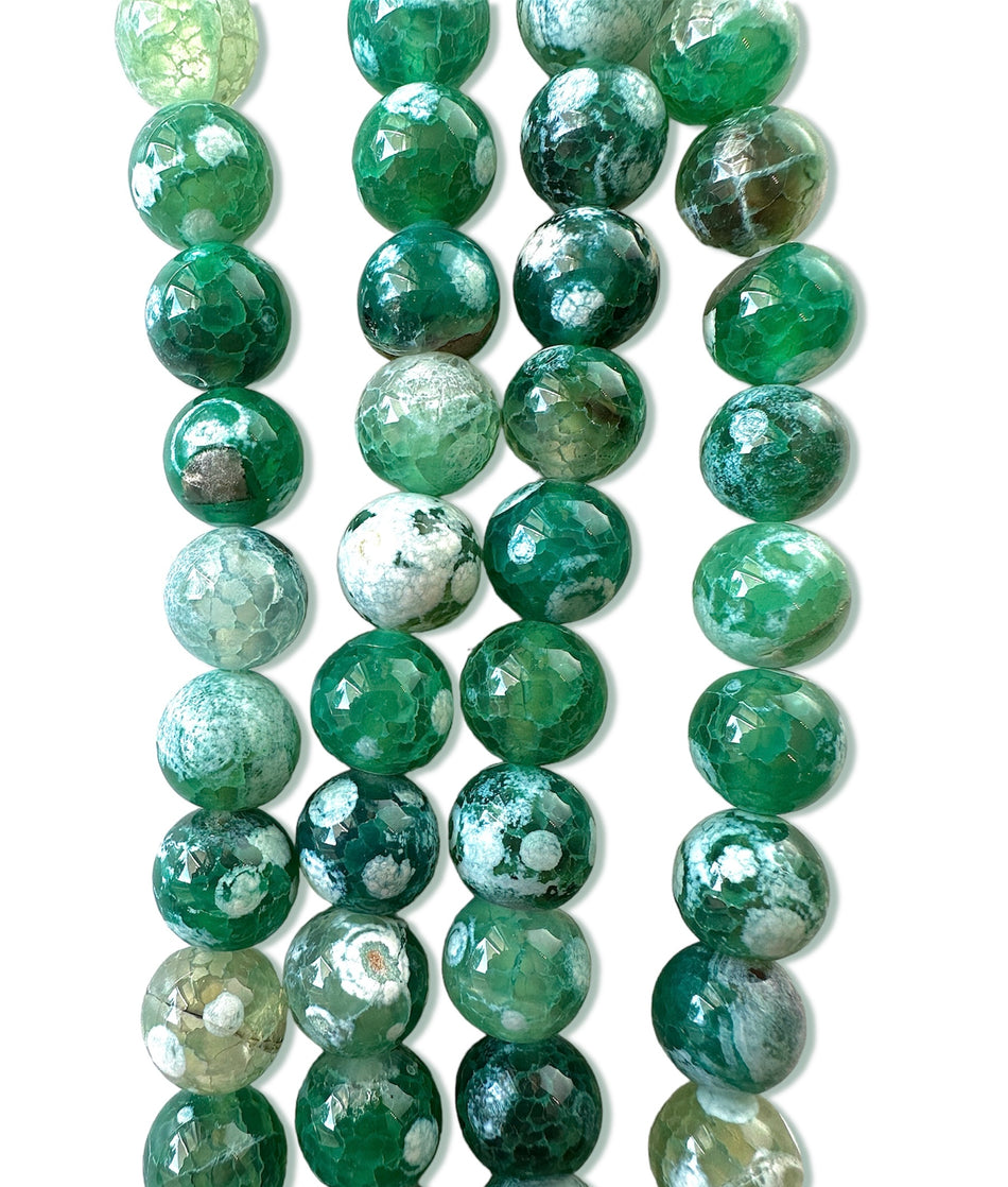 Round Teal Agate Bead Strand, 10mm