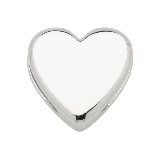 Silver-Filled Heart Slider Bead 21mm, 1pc