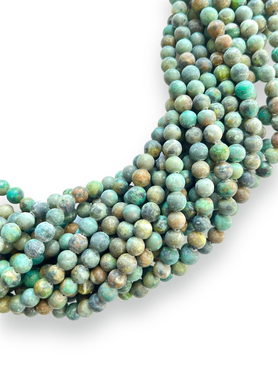 Green Round Gemstone Strand, 6mm