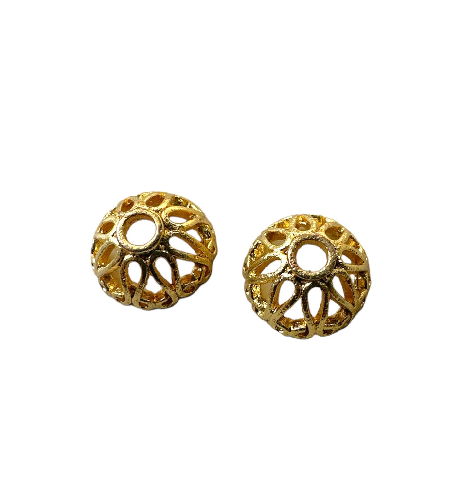 Gold-Filled Beadcaps 12mm, 6pcs