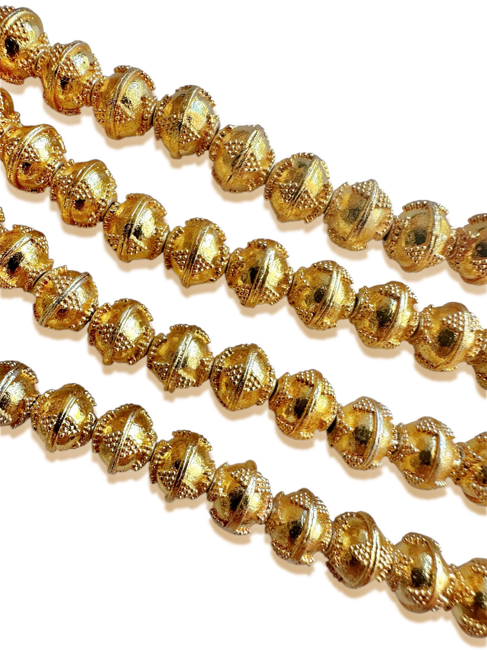 Gold-Filled Round Bead Caps 8mm, 1 strand