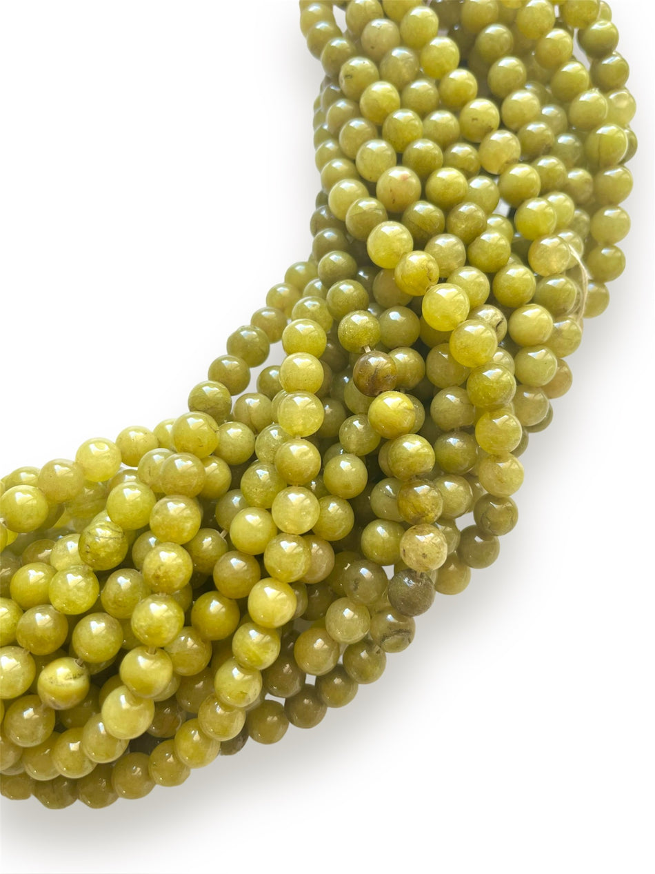 Green Round Jade Strand, 1pc