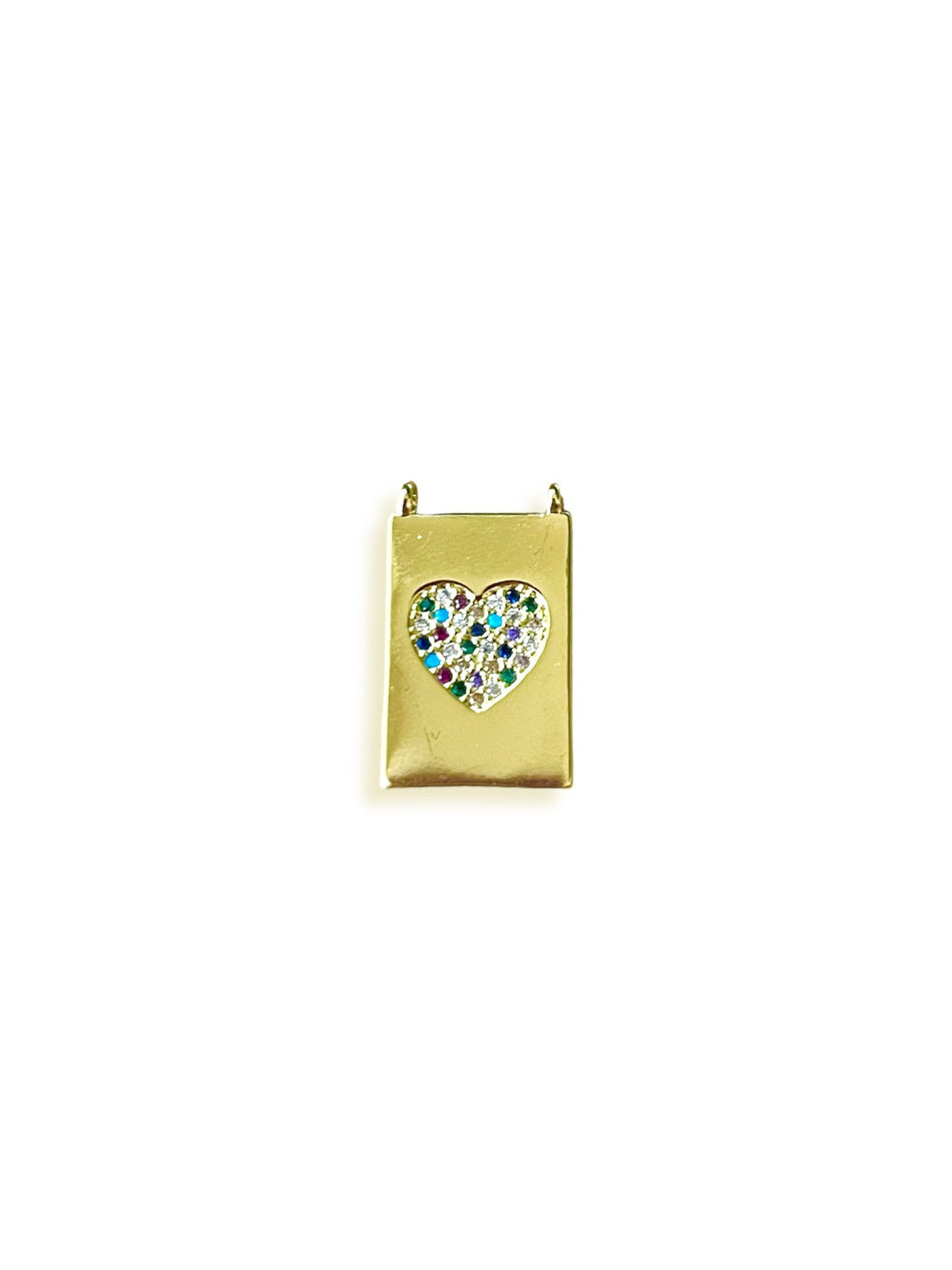 Gold Filled Zirconia Heart 20mm, 1pc