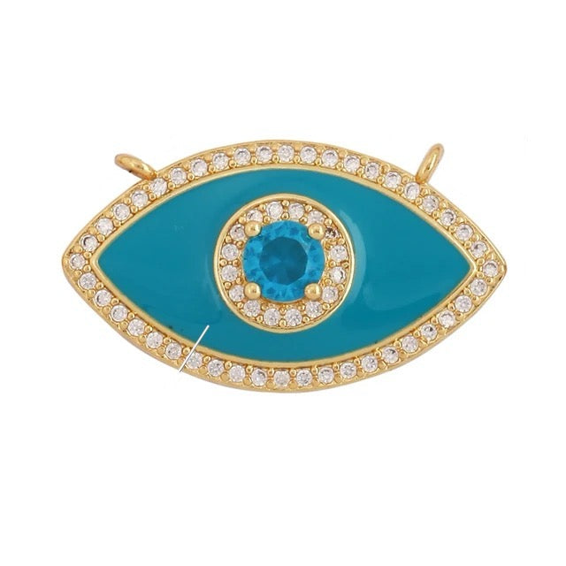 Blue Turkish Evil Eye Pendant, 1pc