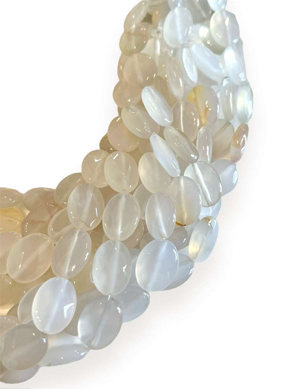 Faceted Oval Quartz Strand, 16mm