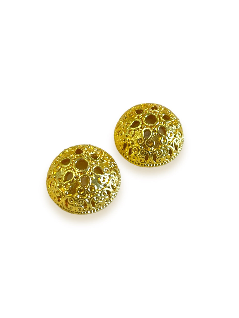 Tapa de cuentas con relleno de oro de 20 mm, 2 piezas