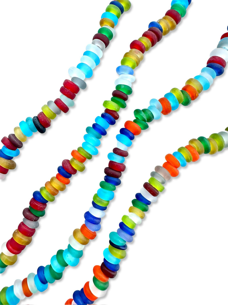 Multicolor Chip Bead Lampwork Strand, 8mm