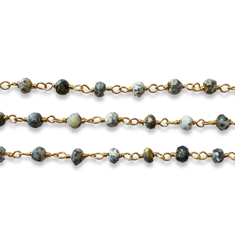 Gold-Filled Chain with Gemstones, 18 inches