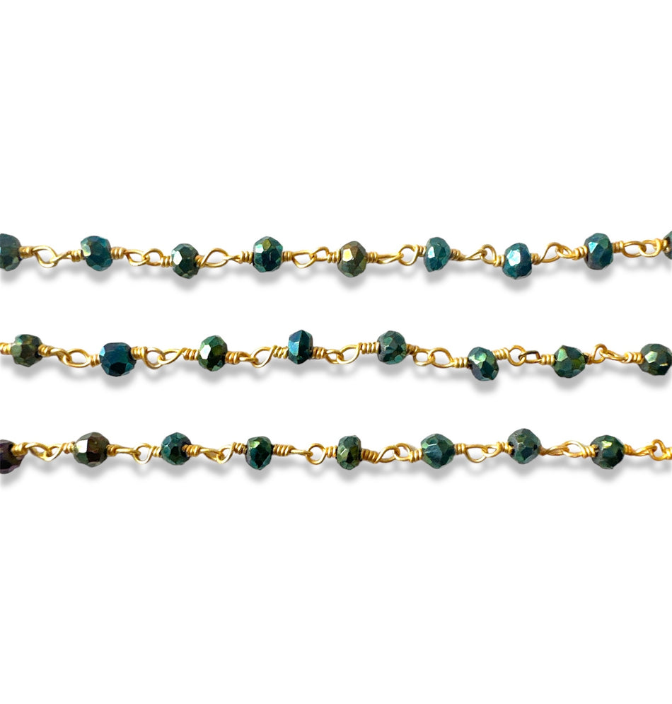 Gold-Filled Chain with Gemstones, 18 inches