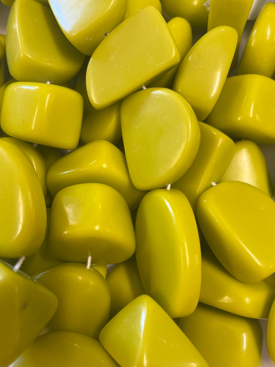 Solid Mixed-Shape Resin Bead Strand, 24mm-45mm