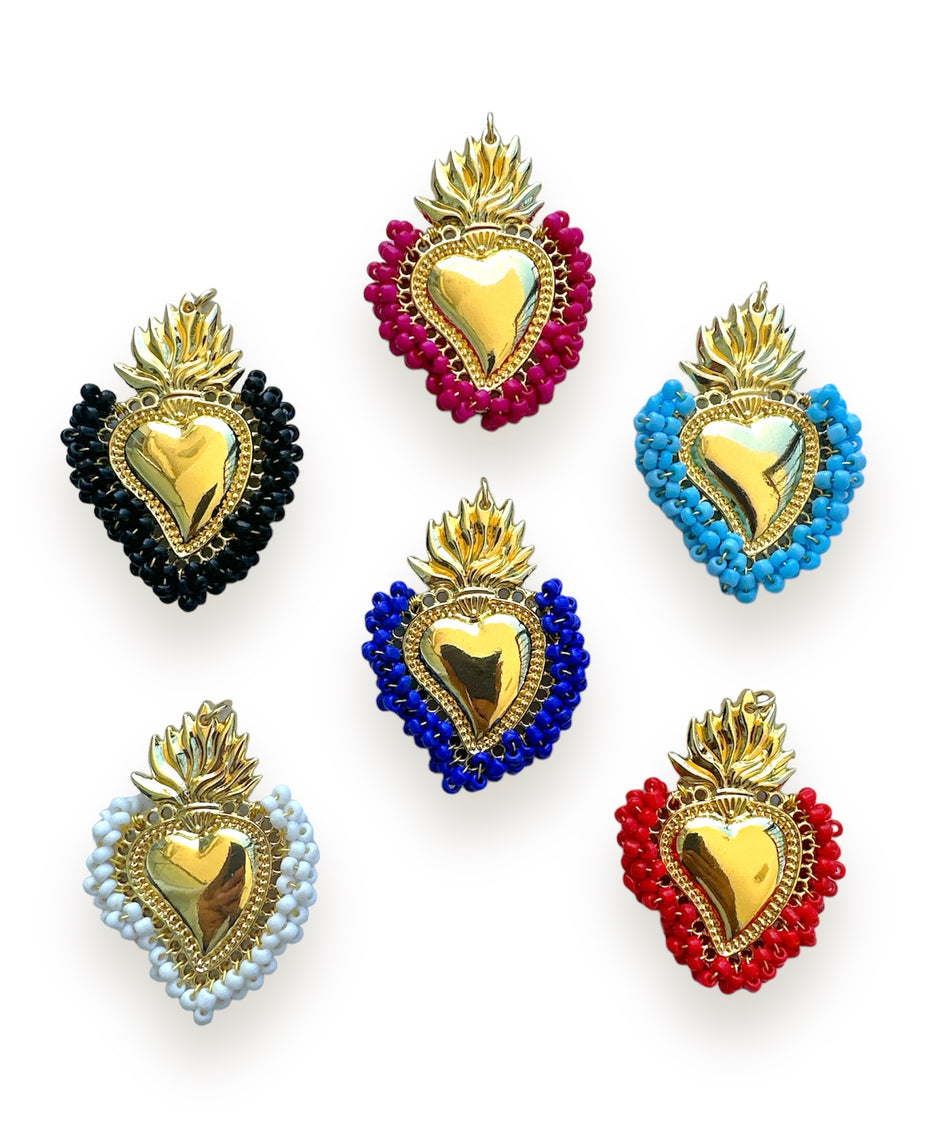 Gold-Filled Sacred Heart Pendant, 1pc