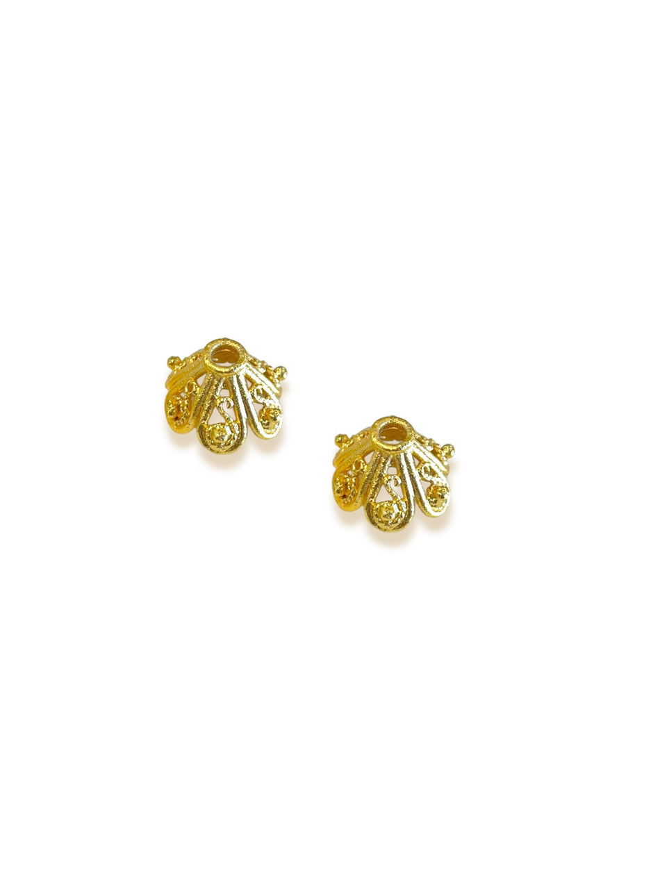 Gold Filled Flower Beadcap 14mm, 4pcs