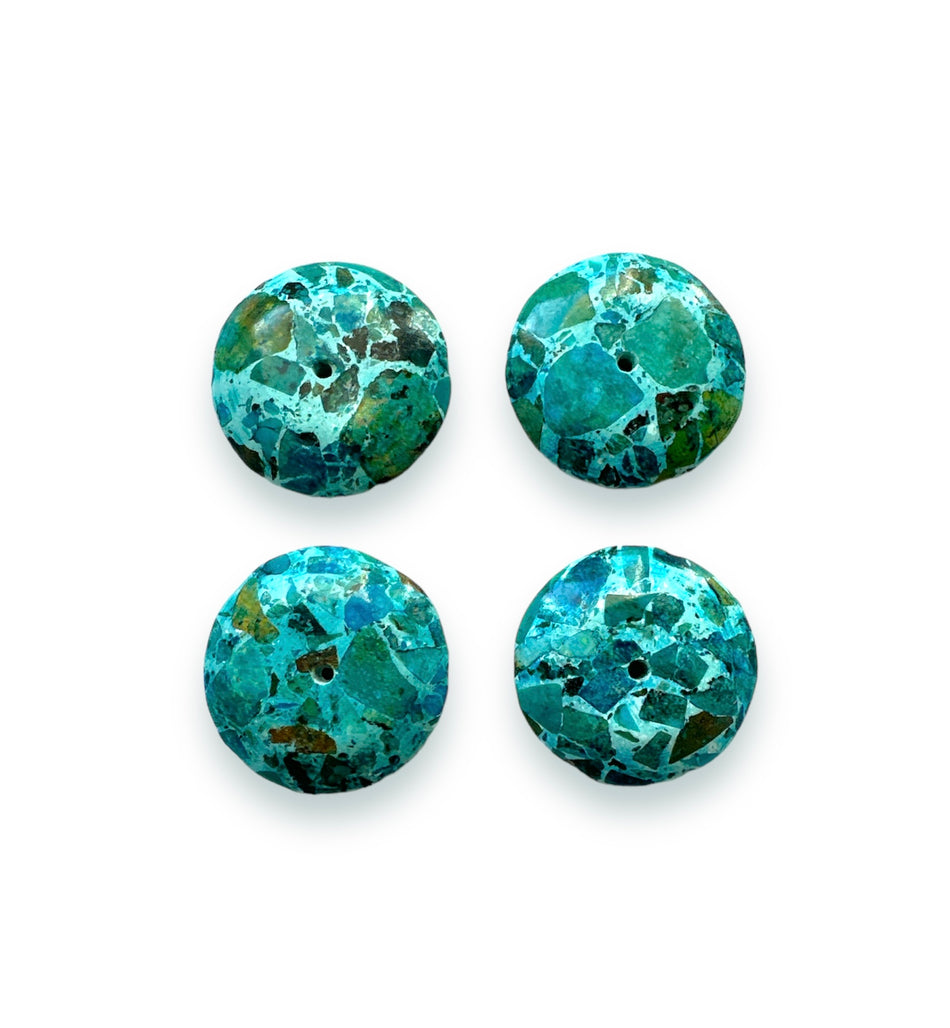 Turquoise Stone Rondelle, 4pcs