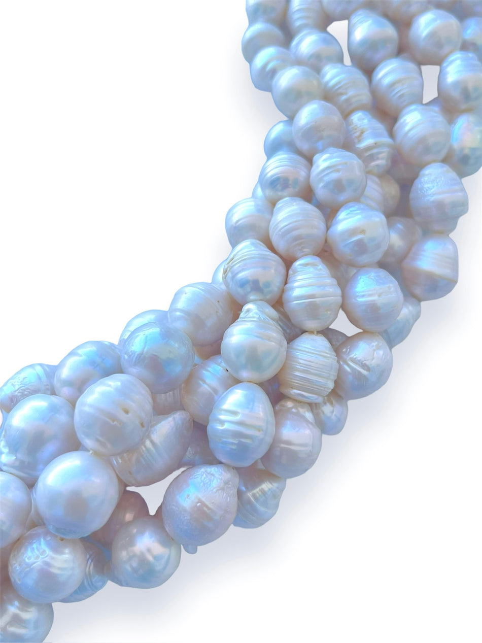 Freshwater Oval Pearl Strand, 14-16mm