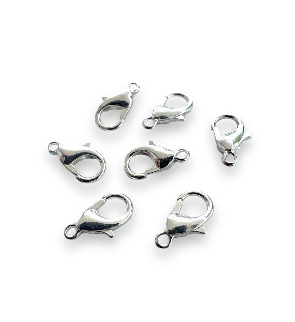 Silver Clasps 12mm, 20pcs