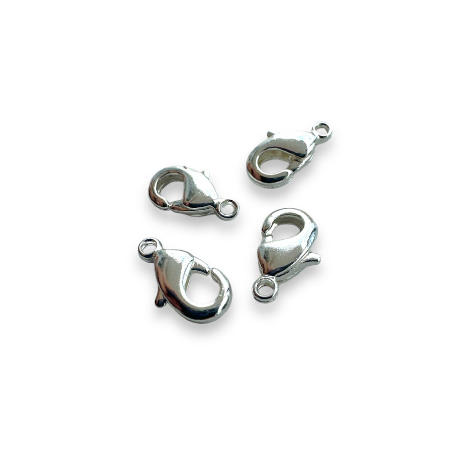 Silver Clasps 10mm, 4pcs