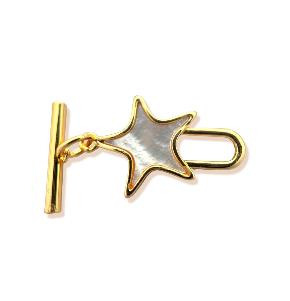 Gold-Filled Mother of Pearl Star Toggle Clasp, 1pc