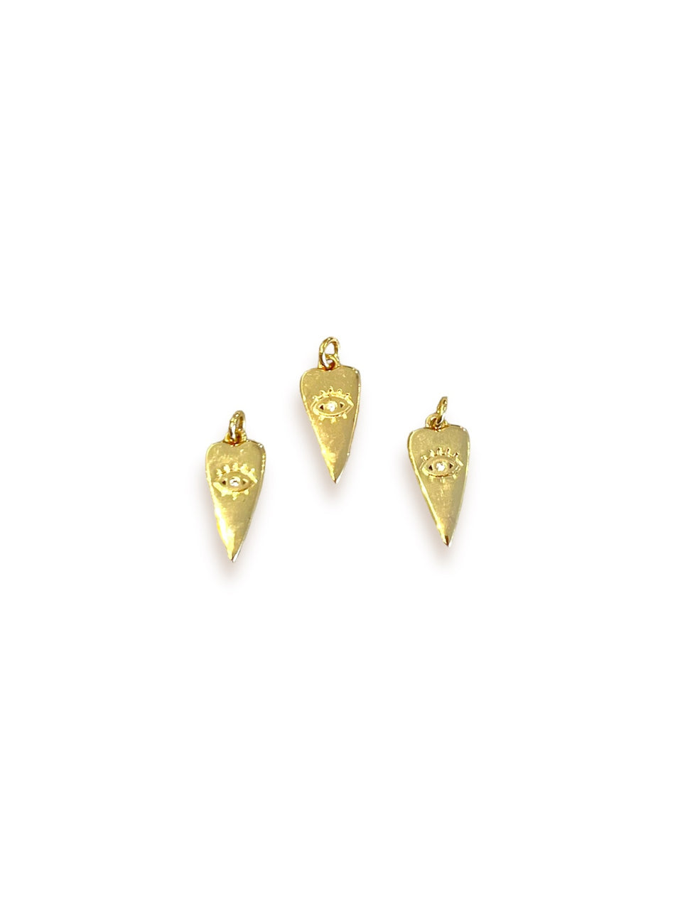 Gold Filled Zirconia Heart Pendant, 2pcs