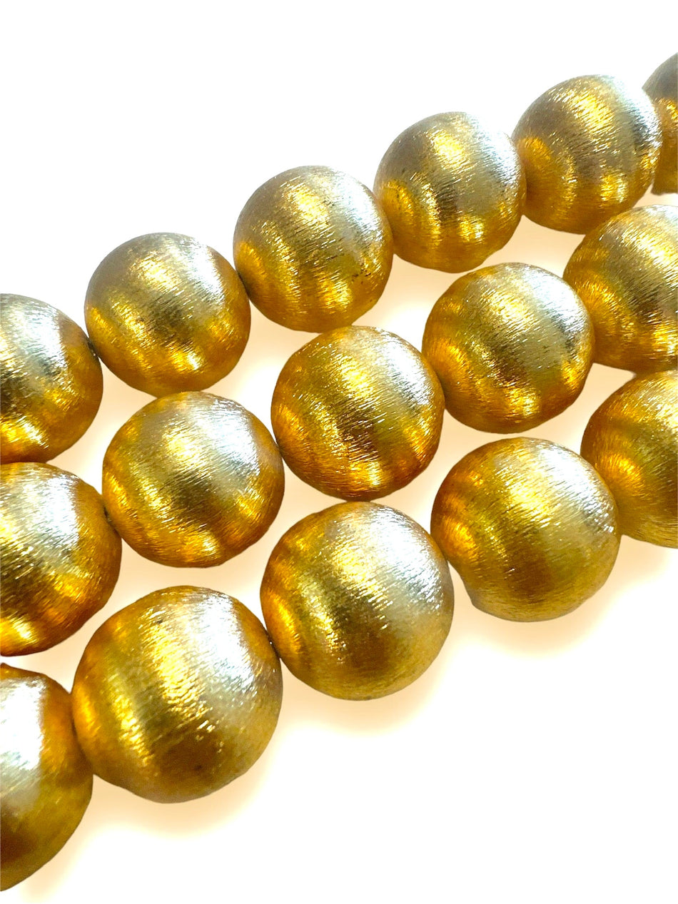 Large Round Indian Gold Bead, 1pc