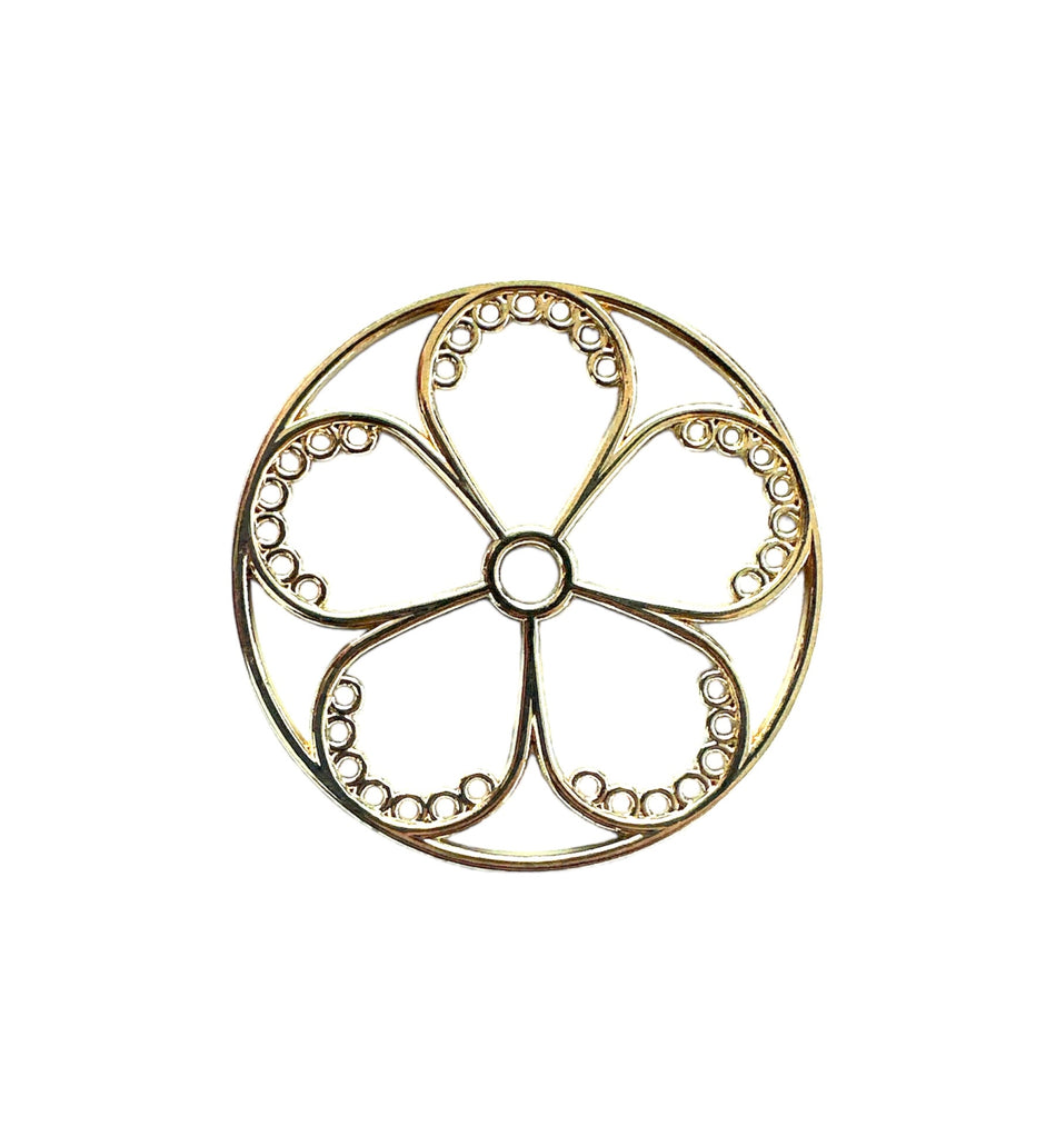 Gold-Filled Flower Pendant, 1pc