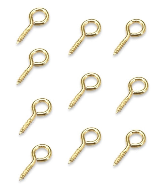 Gold Stainless Steel Screw Hooks, 10pcs