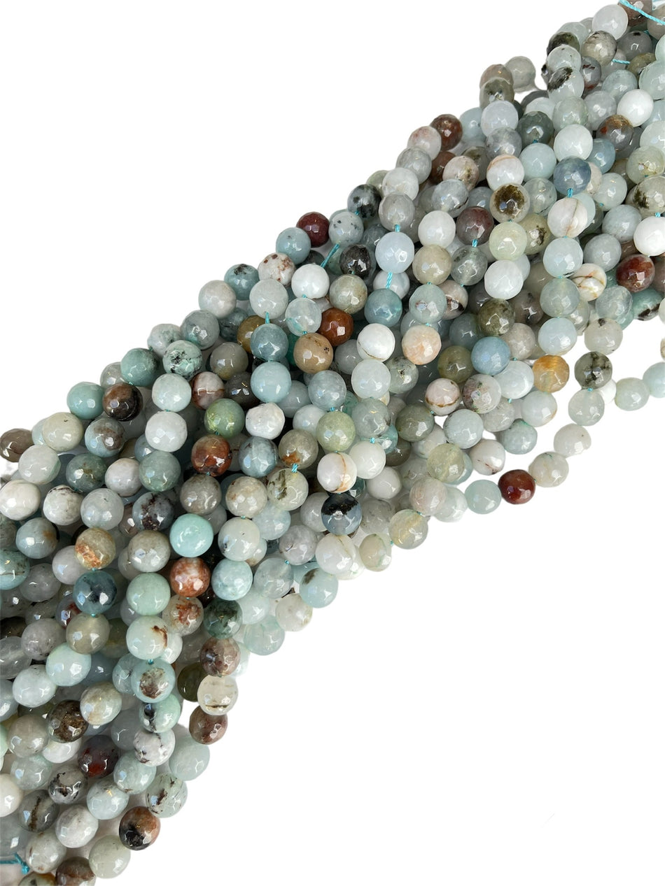 Faceted Jade Grey Mix Strand