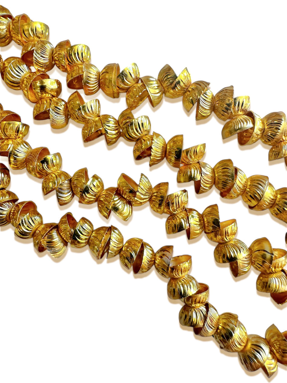 Gold-Filled Round Bead Caps 8mm, 1 strand