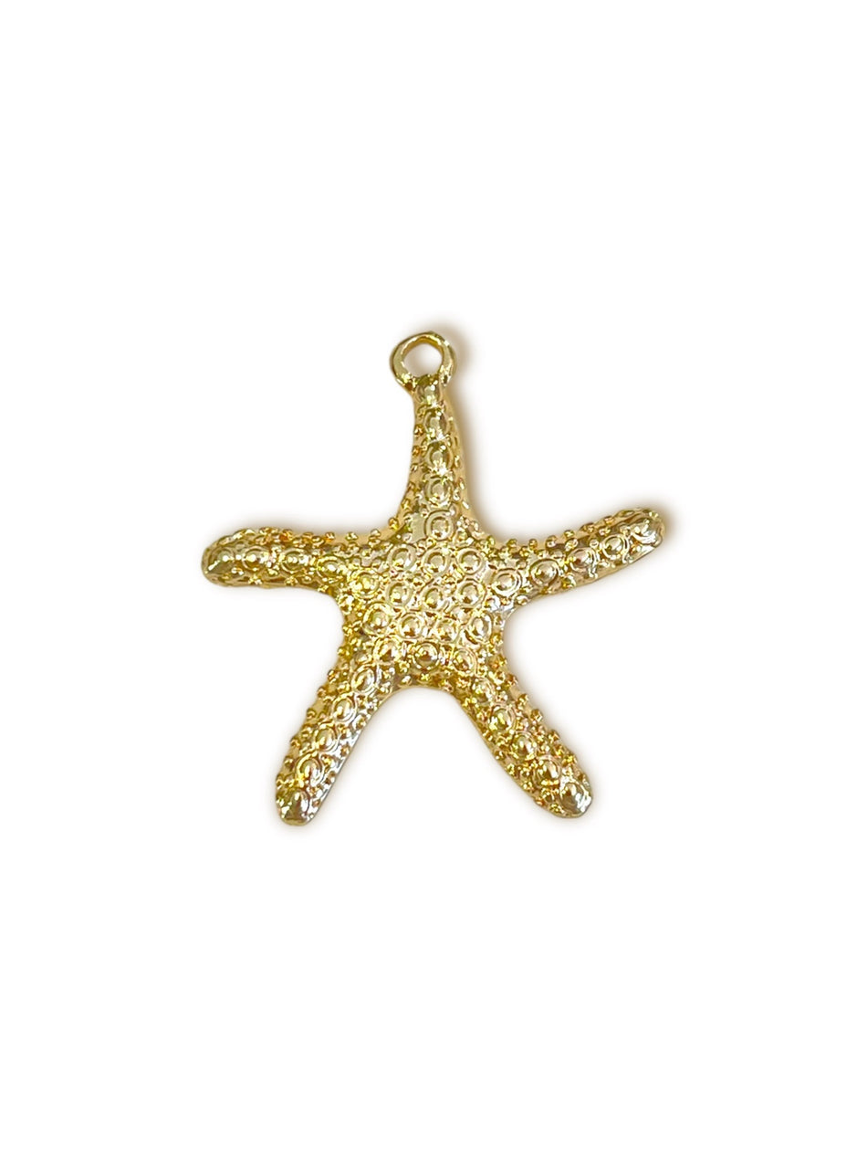 Gold Plated Star Pendant 40mm, 1pc