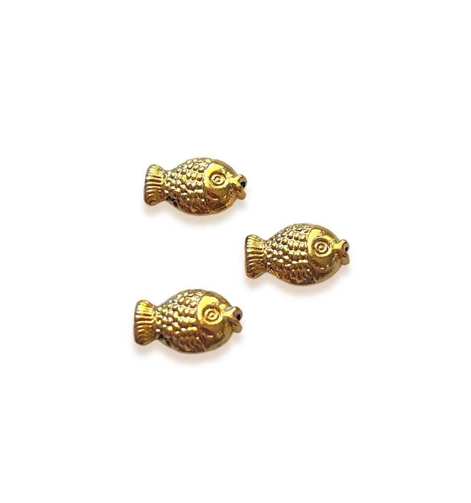 Gold-Filled Fish Charm 14mm, 4pcs