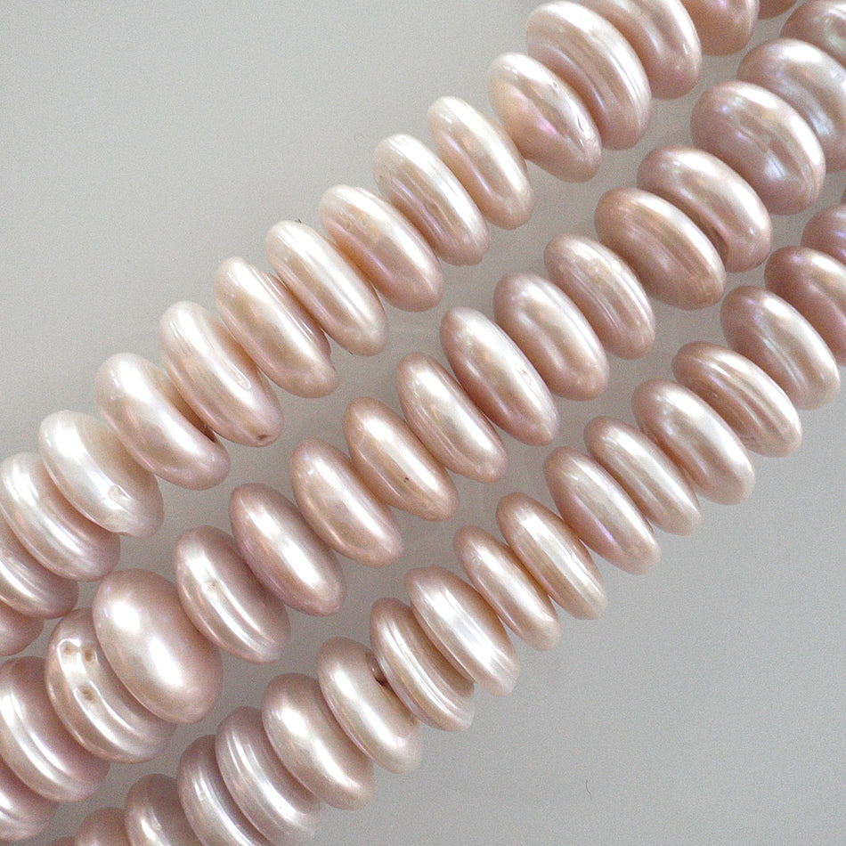 Shell Rondelle Pearl 14mm Strand