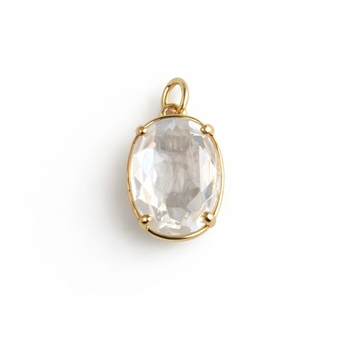 Gold-Filled Zirconia Pendant, 14mm, 1c