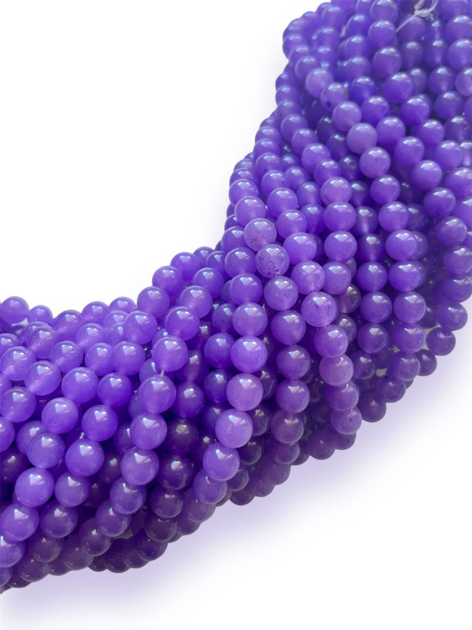 Purple Round Jade Strand, 8mm