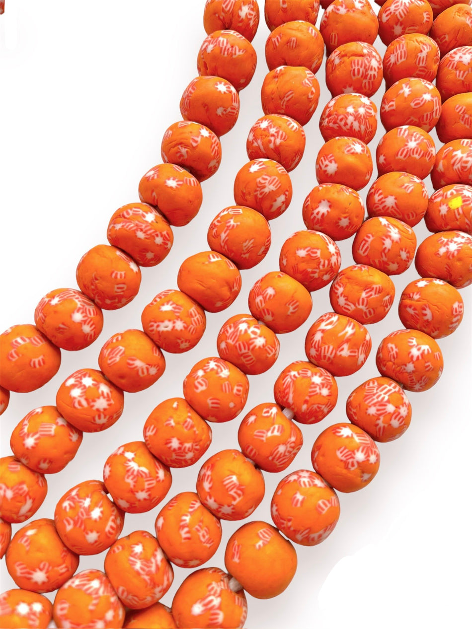 Orange African Bead Strand