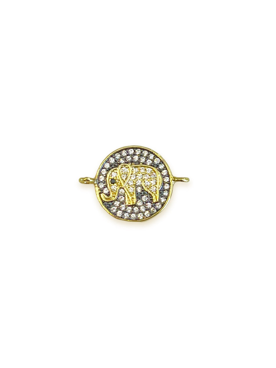 Gold-Filled Zirconia Elephant Connector, 1pc