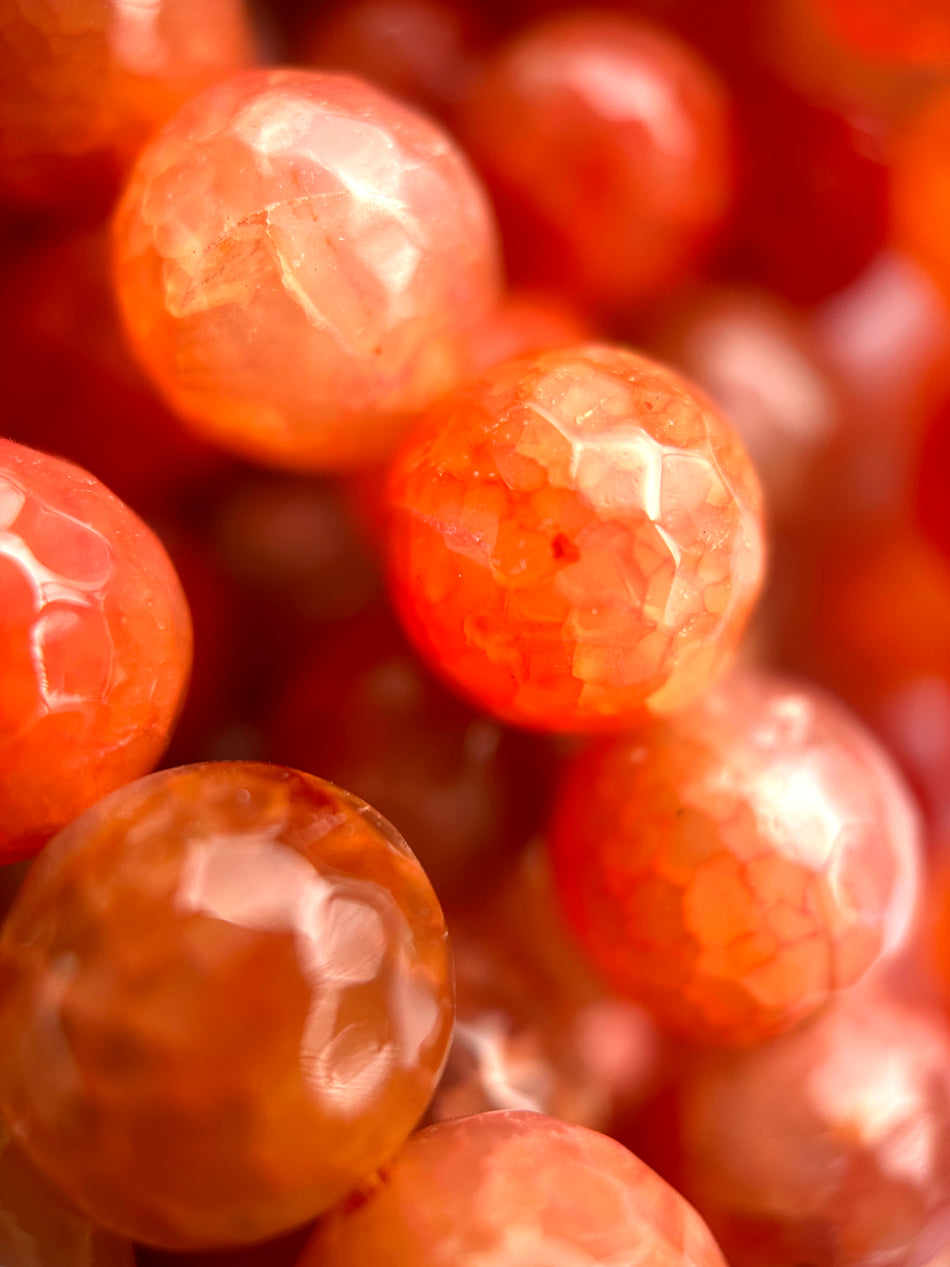 Faceted Round Agate Strand, 12mm