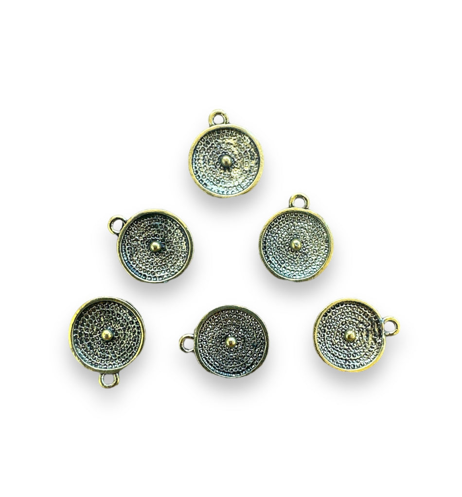 Gold Coin Pendant, 6pcs