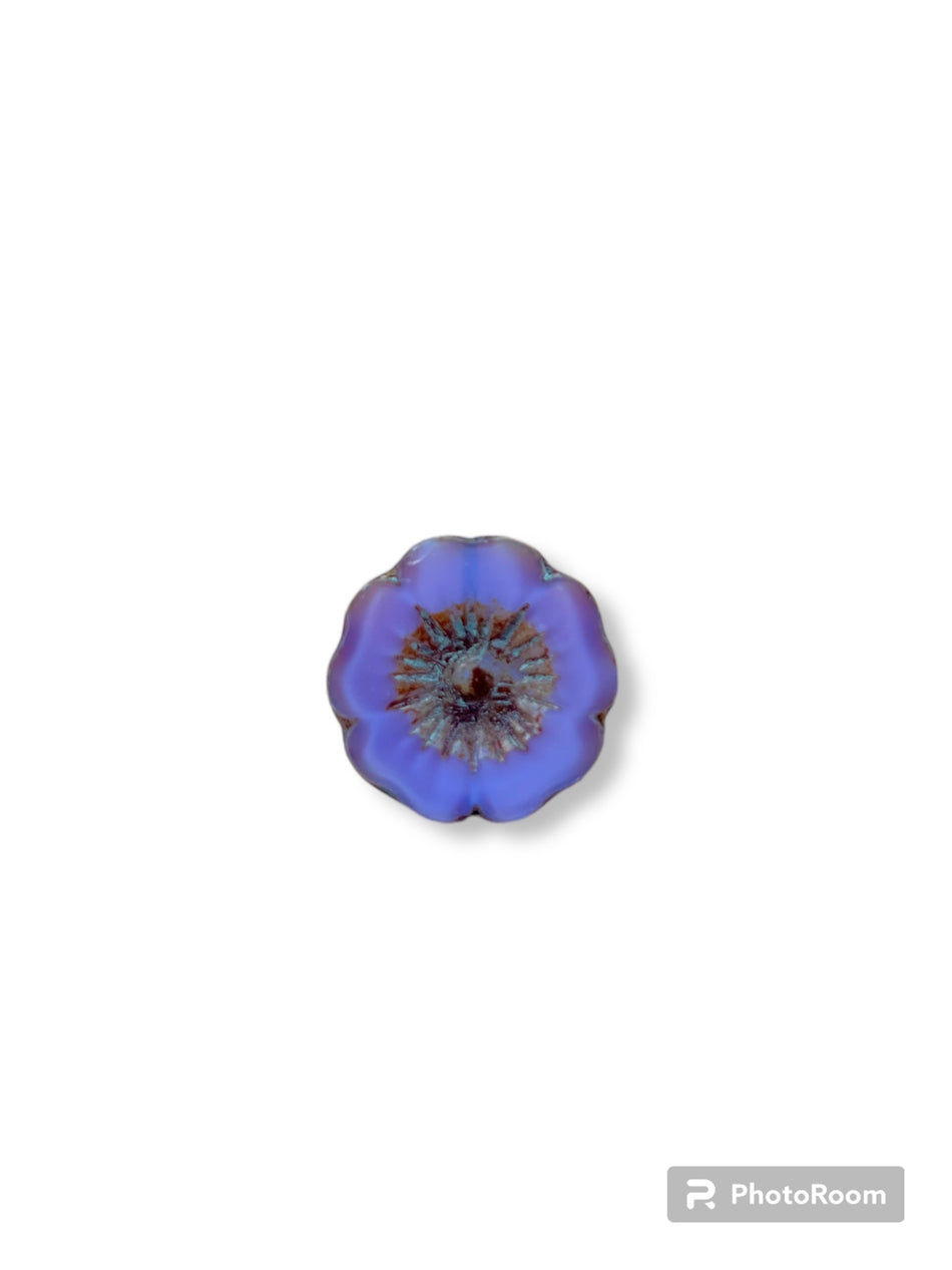 Purple Czech Crystal Flower, 1pc