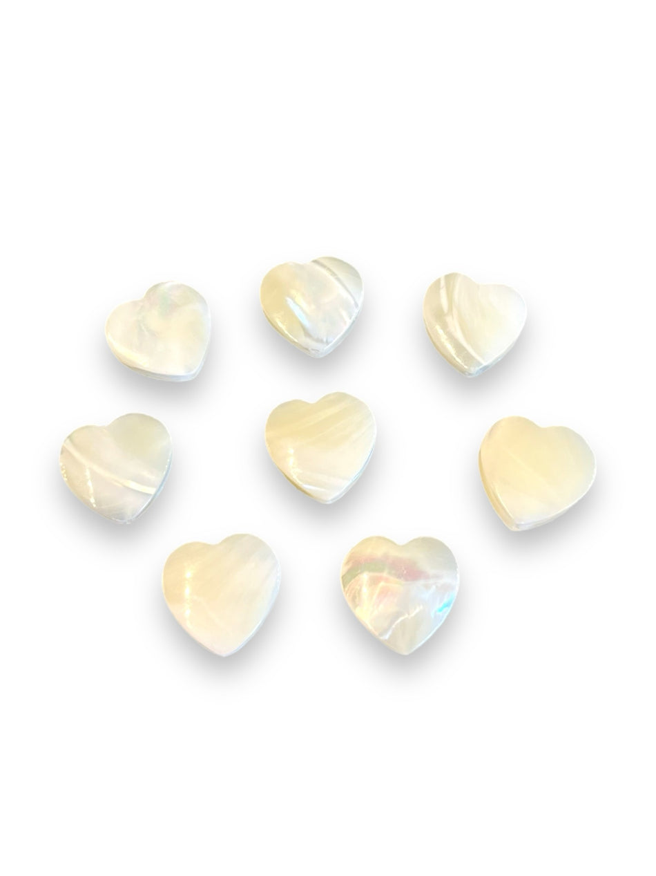 Heart Shaped Shell Beads, 8pcs