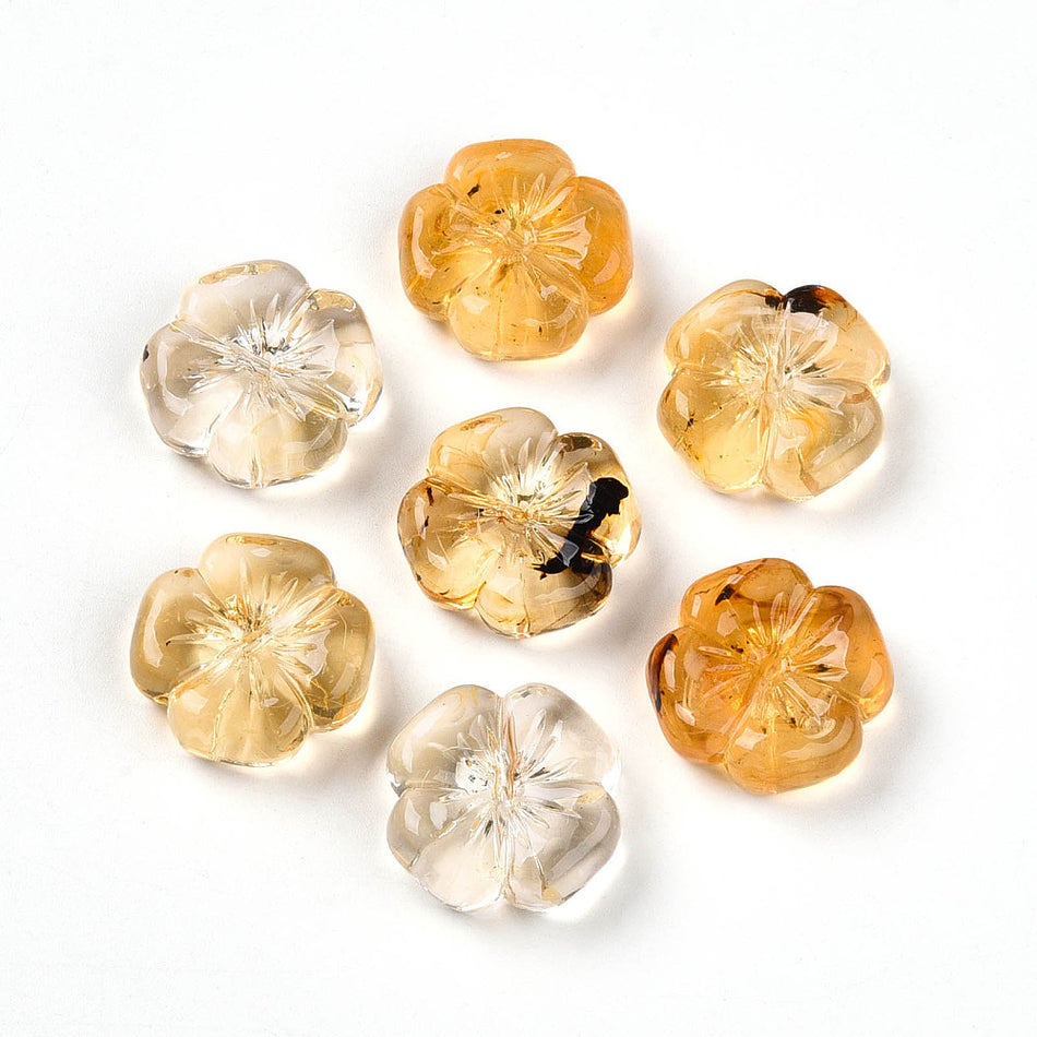 Transparent Acrylic Flower Beads 20mm, 10 pcs