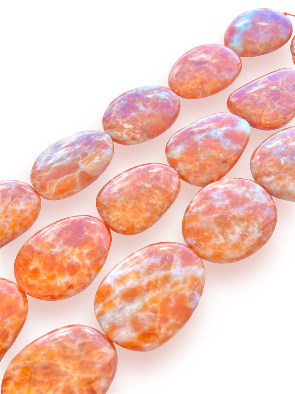 Orange Oval Gemstone, 1pc