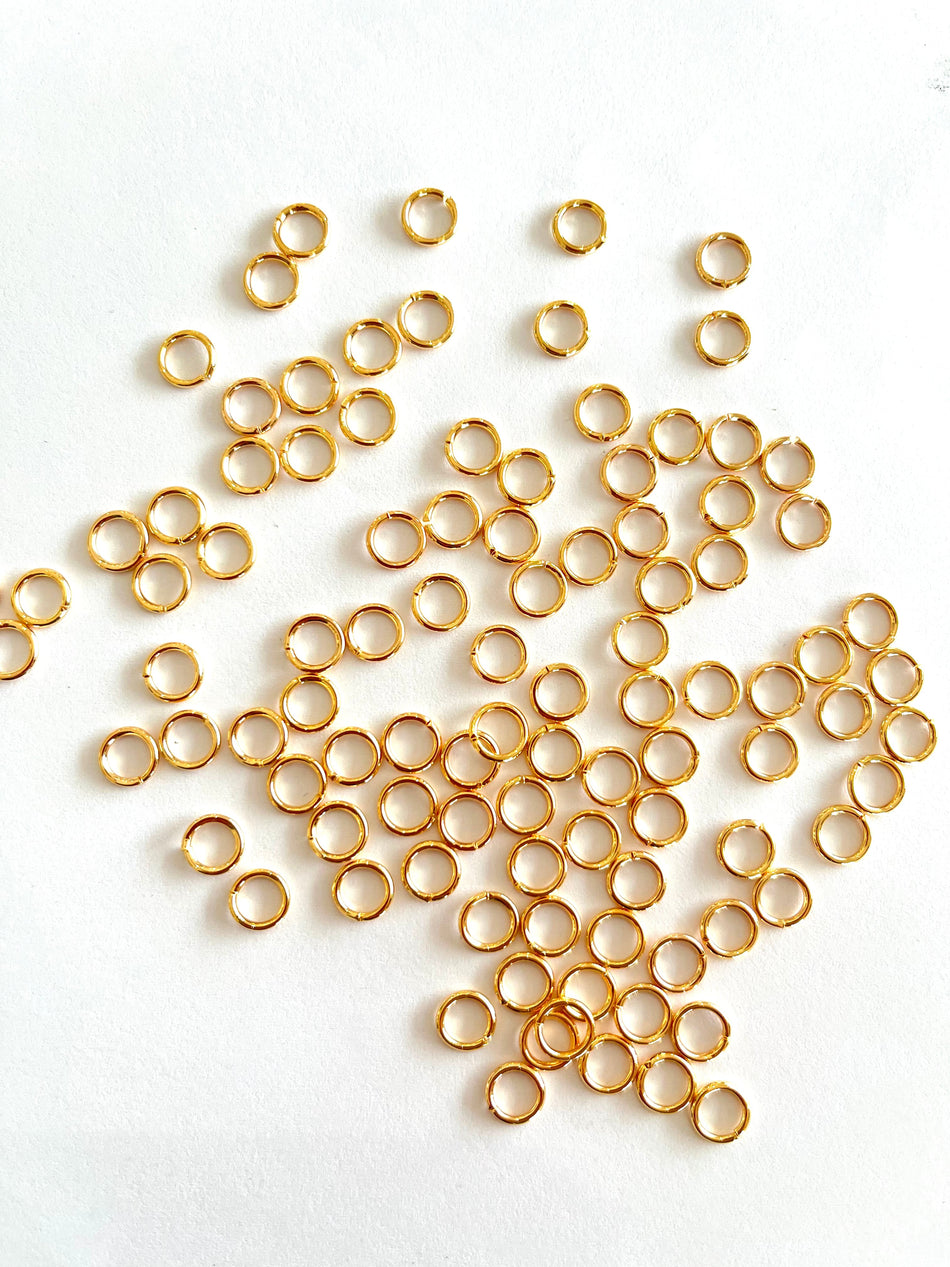 Gold-Plated Jump Rings 5mm, 100pcs