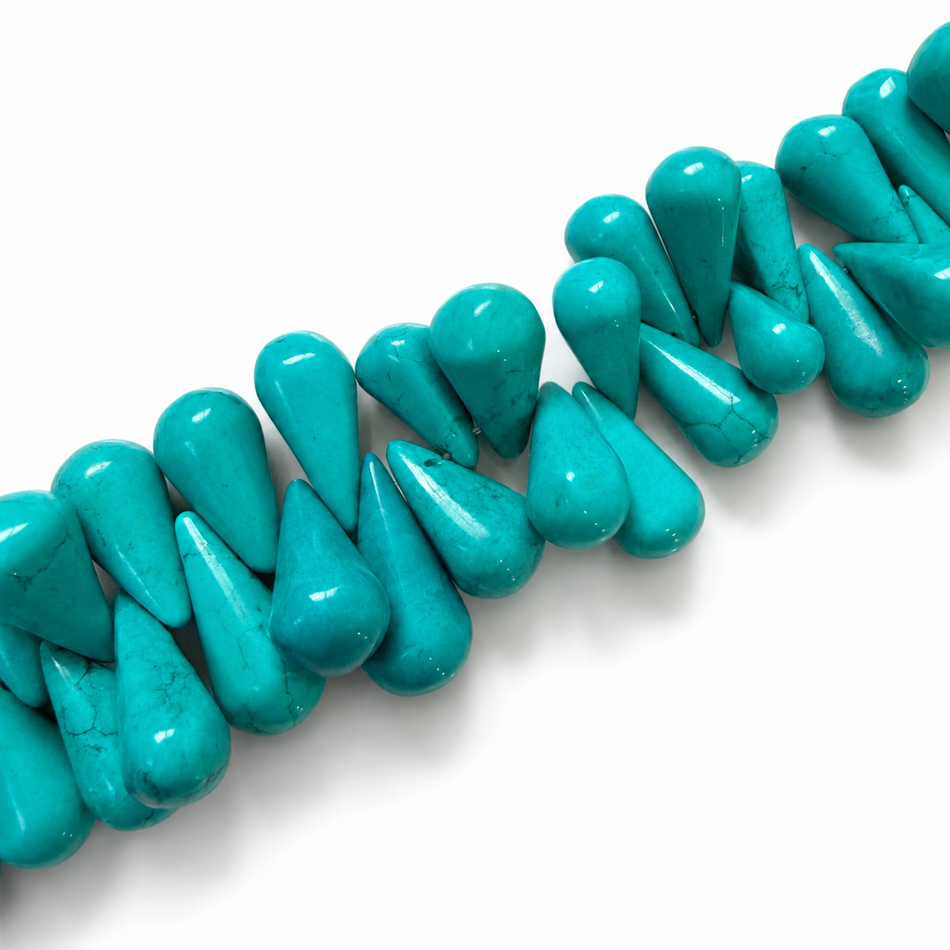 Turquoise Howlite Drop Bead 26mm Strand