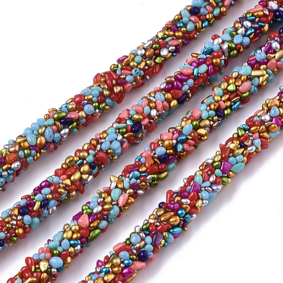 Multicolor Crystal Bead Tubing, 1yd