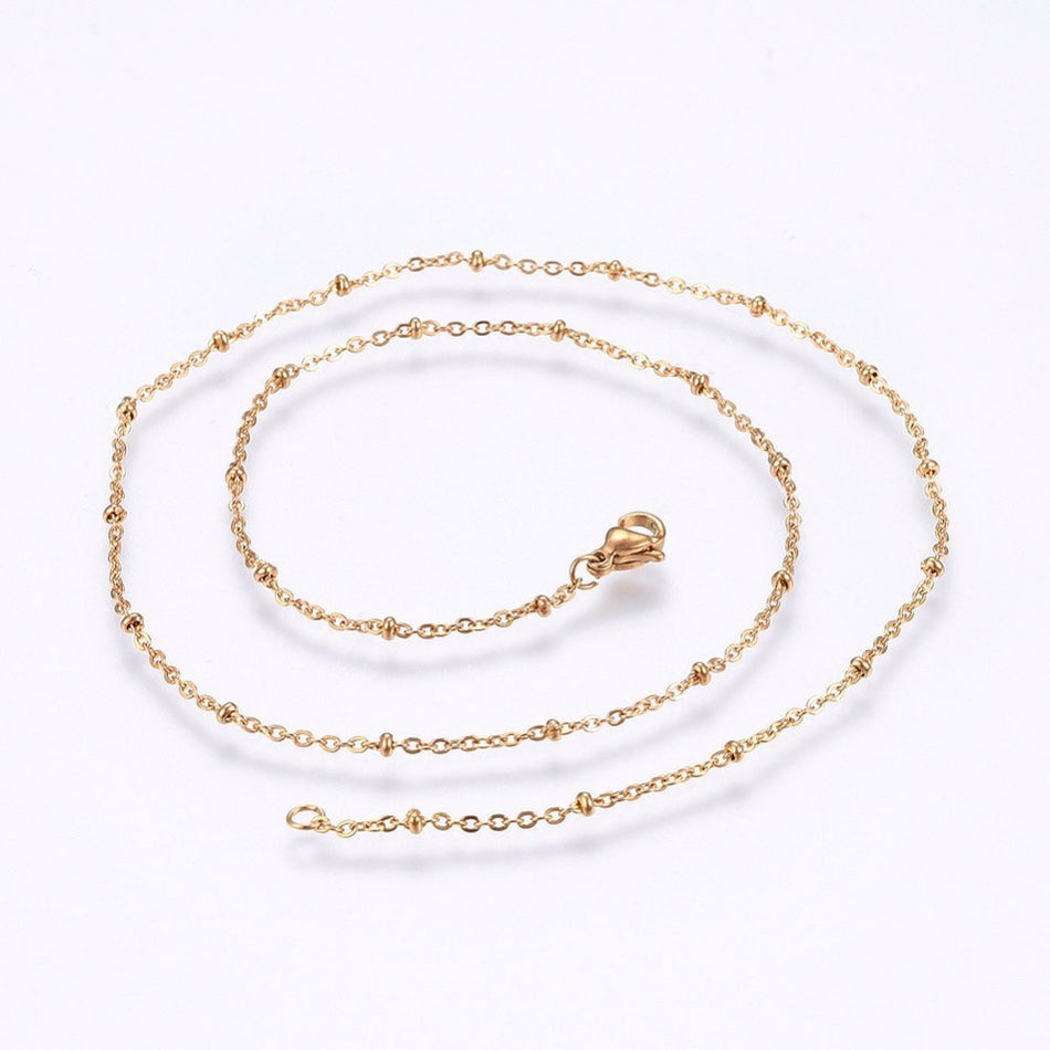 Stainless Steel Chain with Clasp, 10pcs