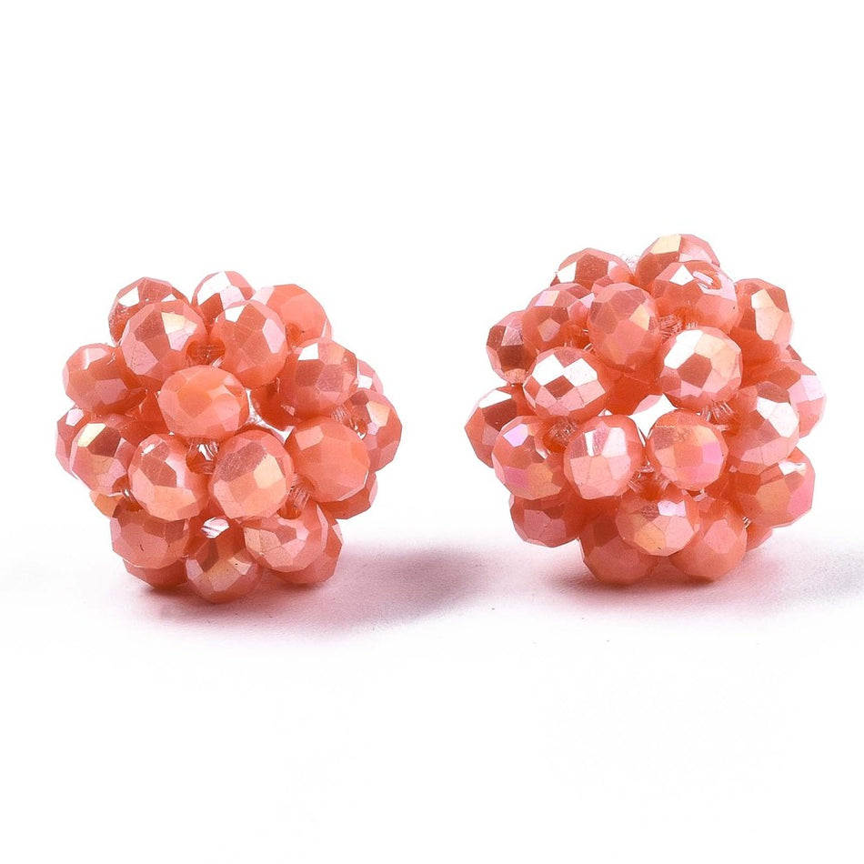 Round Bead Focal, Salmon 2Pcs