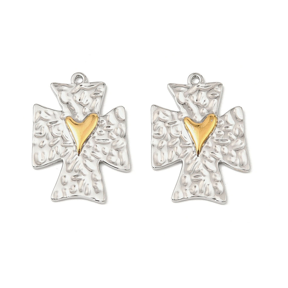 Stainless Steel Cross Pendant, 32mm, 1 pc