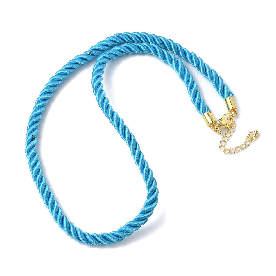Twisted Nylon Cord Necklace with Gold Findings 18 inches, 1pc
